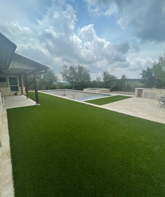 Artificial Grass Lawn by Pool